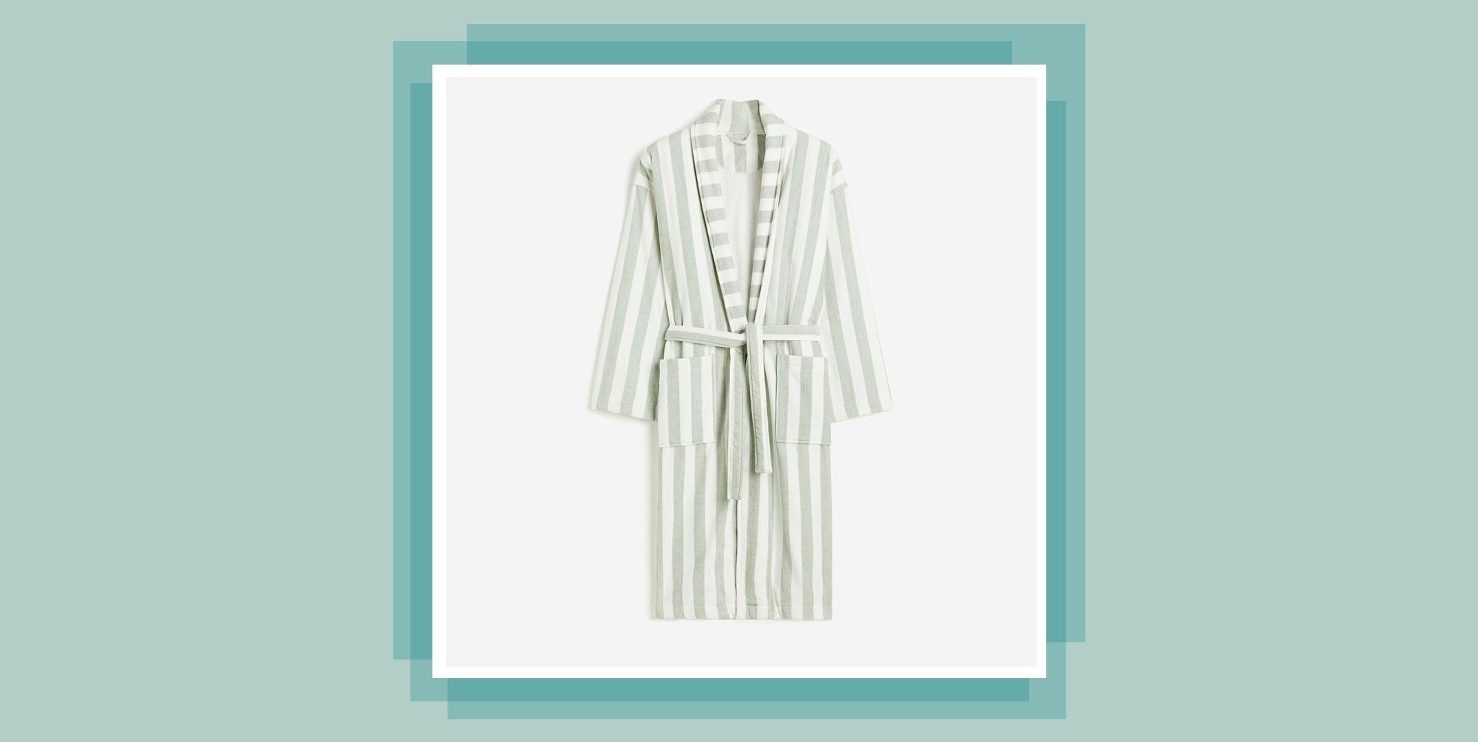 Exclusive Budd Stripe Cotton Dressing Gown in Sky Blue – Budd London